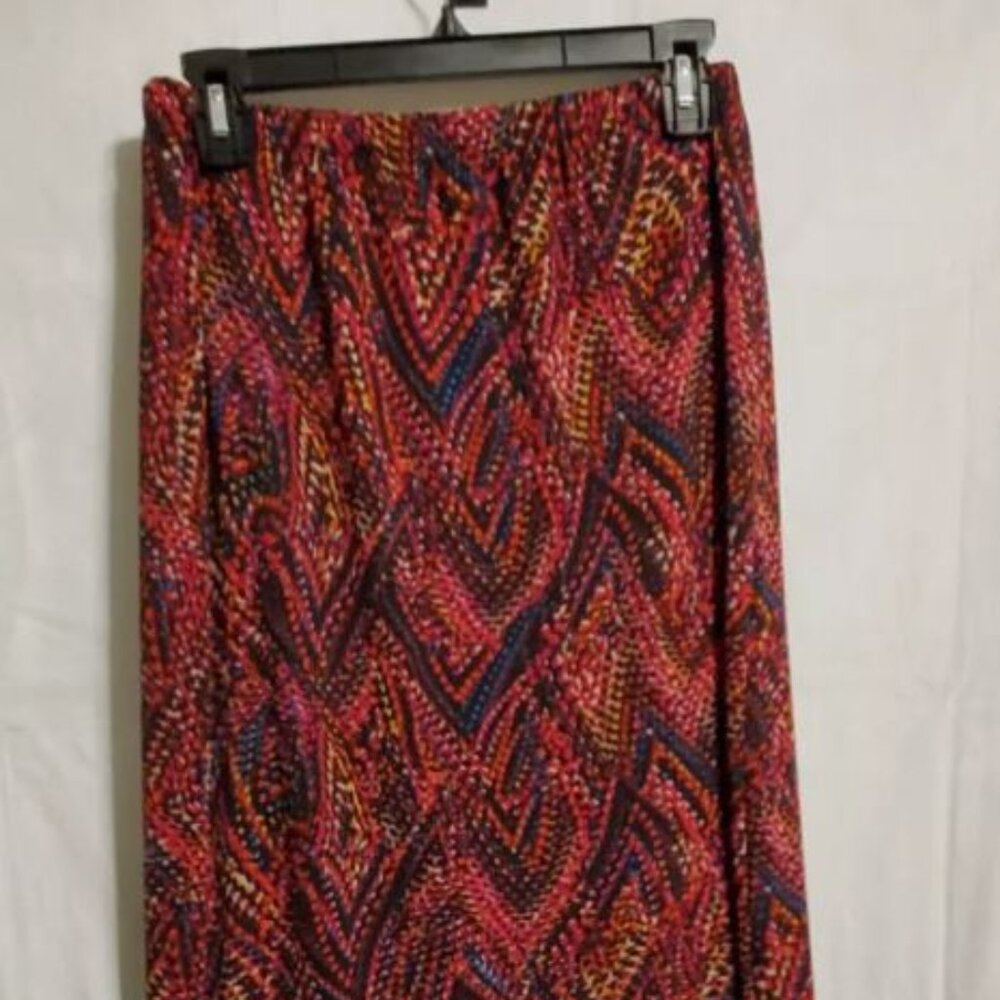 EUC Notations Women's Skirt M Elastic Waistband Multi-colored (DAR312)